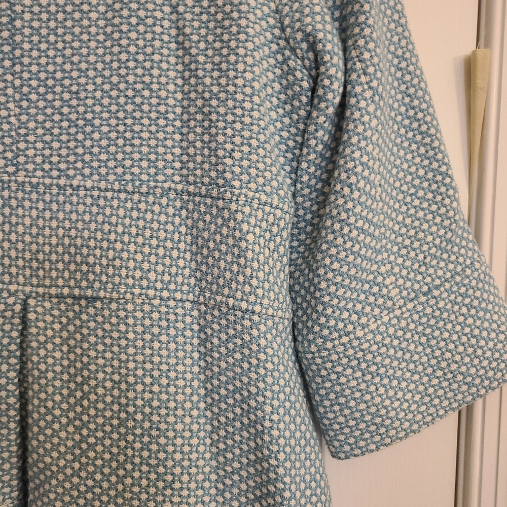 Tulette Dress Coat Tweed Blue And Cream Girls Size M - Picture 8 of 10